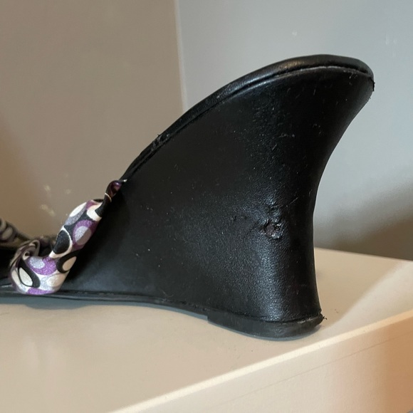 Maurices Wedge Black Sandals with soft purple straps Size 10 - Picture 8 of 10